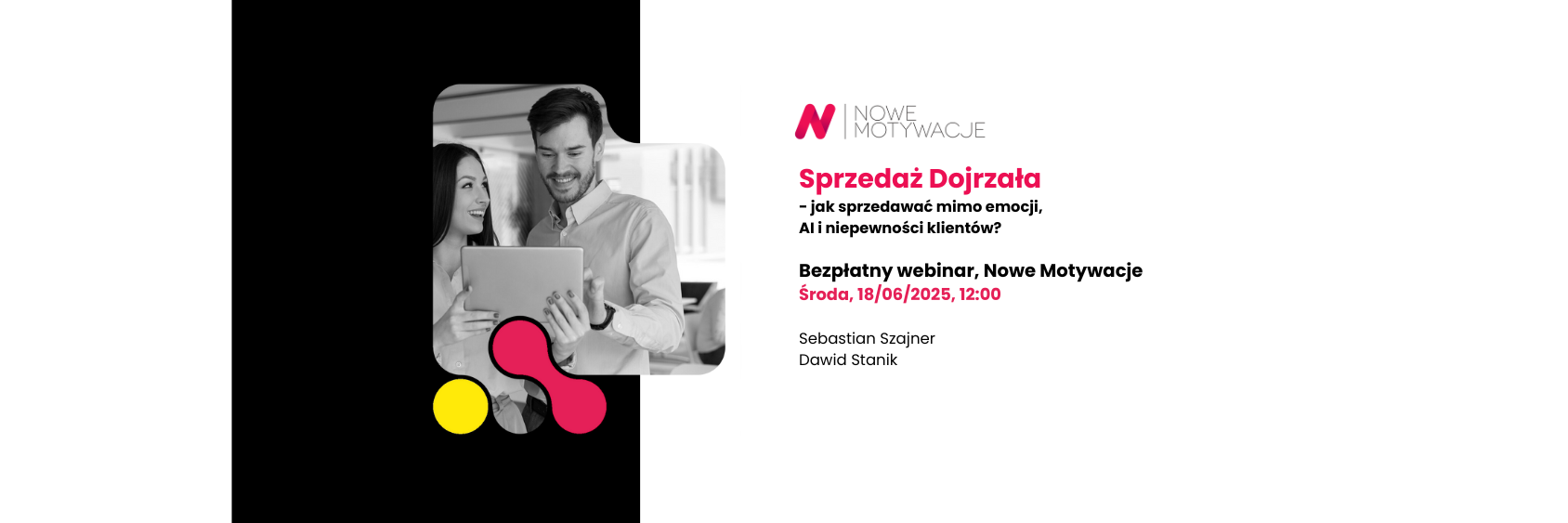 Grafika przedstawiająca nowoczesnego menedżera sprzedaży pracującego z zespołem, symbolizująca wyzwania i skuteczne techniki sprzedaży w dobie AI i zmiennych decyzji klientów.